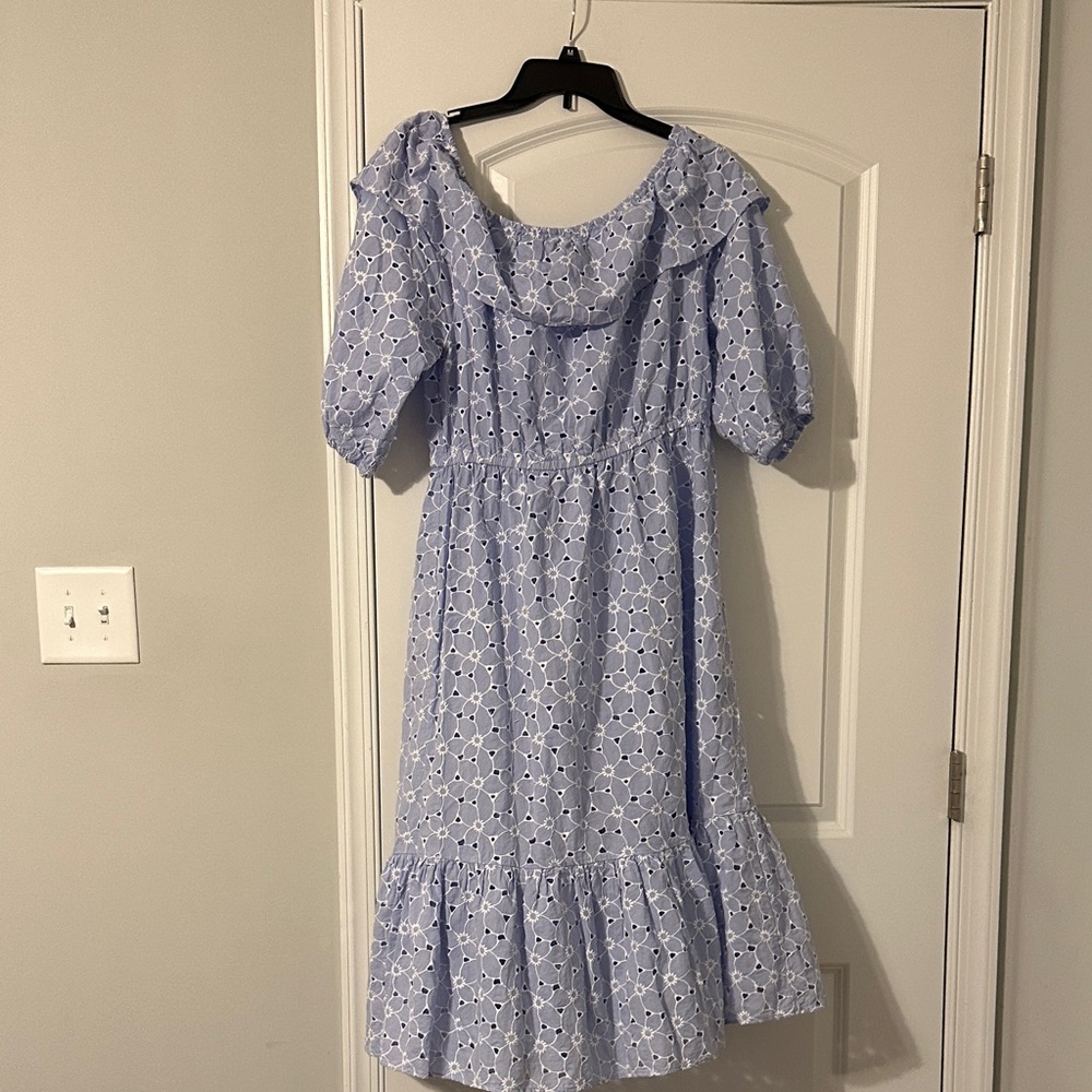 Blue Floral Midi Dress